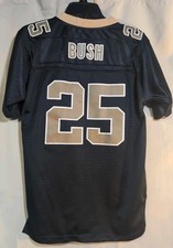 NFL REEBOK Youth Black #25 NEW ORLEANS SAINTS BUSH Football Jersey Large 14/16