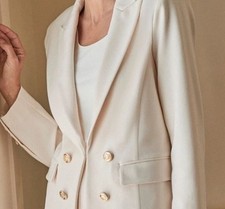 Chico  s Ponte Blazer Jacket In English Cream - Chico  s Size 0 NWT