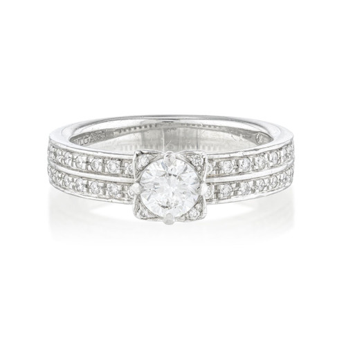 Bvlgari Diamond Ring in Platinum 6.6g; size 5; with box