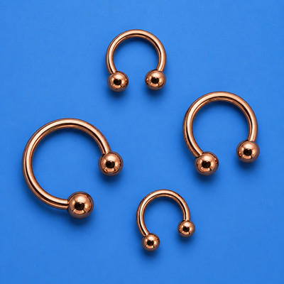 Hufeisen Piercing Ring Circular Barbell TITAN rose Gold STUDIO WARE 1,6mm  1,2mm
