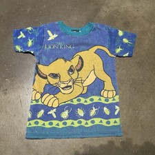 Vintage 90s Lion King AOP All Over Mega Print Shirt Simba Youth Small 4