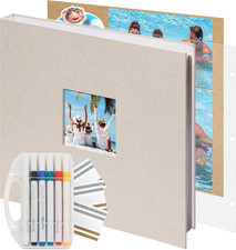 Scrapbook Photo Album,12X12 Inch,3 Ring Binder,Off White,60 Pages