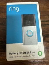 New Sealed RING, Battery Doorbell Plus 1536p HD Video Head-to-Toe View Camera