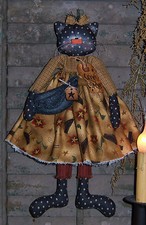 Primitive Raggedy Crow Collector Cat Doll Paper Pattern 188