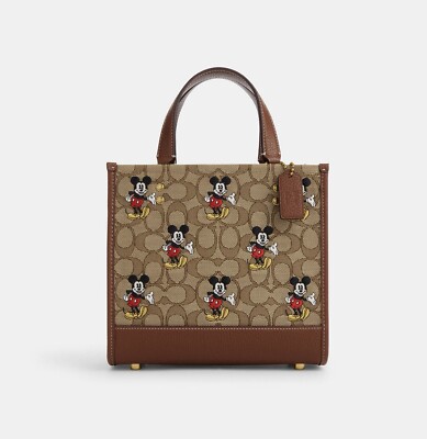 NWT Disney X Coach Dempsey Tote 22 In Signature Jacquard With Mickey Mouse Print