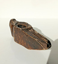 Antique Berber Carved Stone 6" Moroccan Finger Oil Lamp From Atlas Mountains