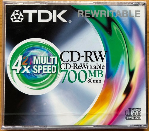 TDK - CD-RW - 700MB/80min - 1-4x - Multi Speed - Jewel Case - NEU/OVP.! - Afbeelding 2 van 2