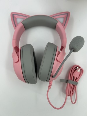 Razer Kraken Kitty V2 Quartz USB Wired RGB Headset Chroma Kitty Ears Pink