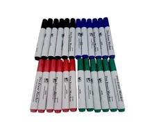 100 Dry Erase Markers Low Odor Bulk Fine Point [4 Colors]