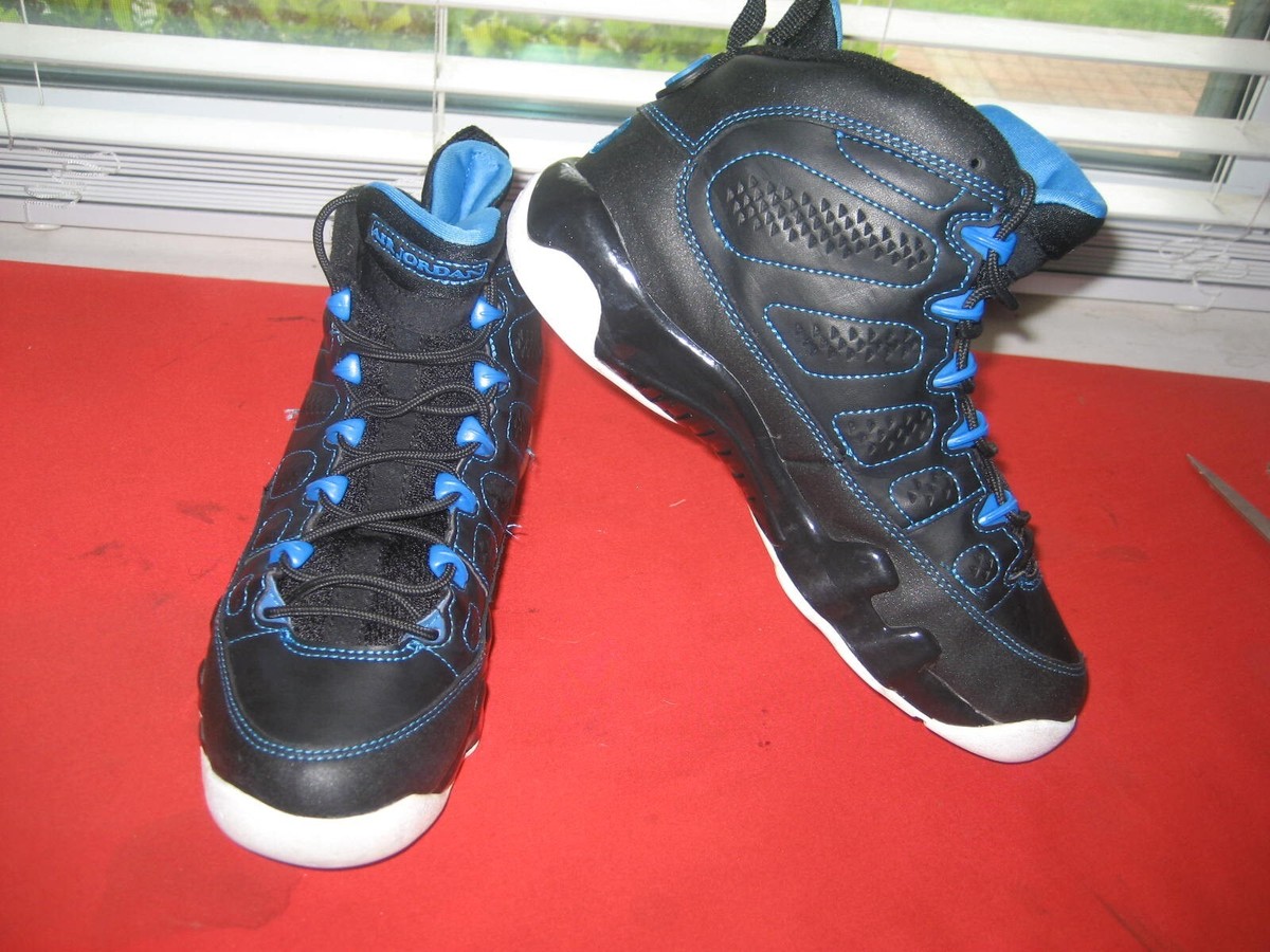 Nike Air Jordan 9 IX BLACK & PHOTO BLUE 302359-007 YOUTH sz 5Y