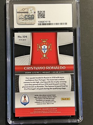 2018 Panini Prizm World Cup Cristiano Ronaldo #154 - SP Silver