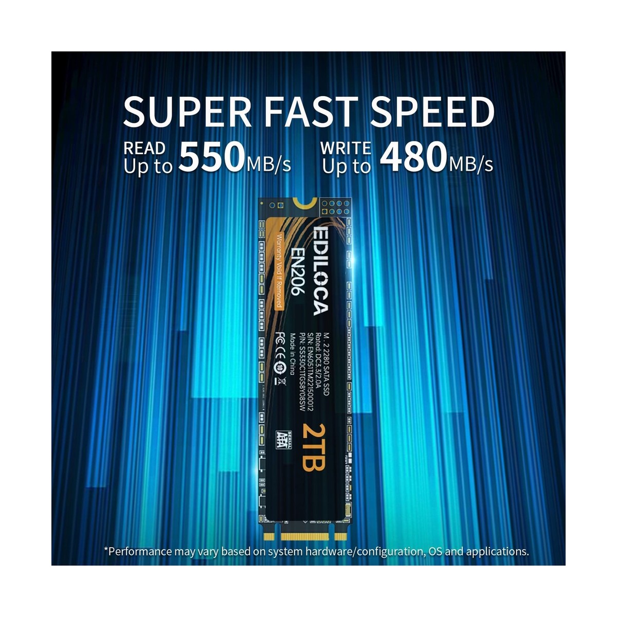 内蔵型SSD EDILOCA EN206 2TB SSD SATA Amazon.com: Ediloca EN206 2TB SSD M.2 SATA 3D NAND TLC, M.2