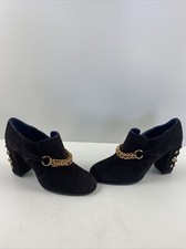 Valentina Rangoni Brown Suede Pull On Block Heel Ankle Booties Women’s Size 8 M