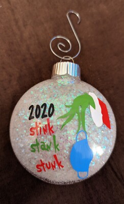 2020 Grinch Mask Christmas Ornament Stink Stank Stunk