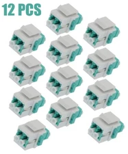 12 Pcs LC/UPC OM3 Duplex Multi Mode Fiber Optical Coupler Keystone Jack Aqua