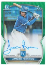 2023 BOWMAN CHROME LIZANDRO RODRIGUEZ 1st GREEN REFRACTOR AUTO RC #/99 KC ROYALS