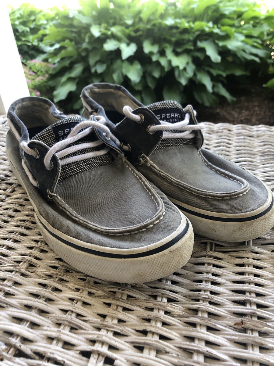 Sperry Top-Sider Halyard Lace Up (Navy/Grey) Canvas Men's Boat Shoes Sz  M