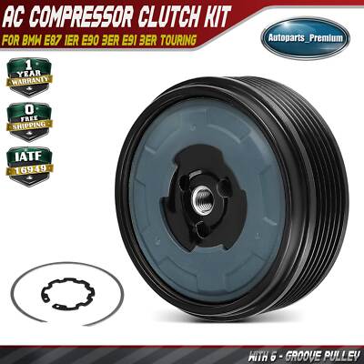 AC Compressor Clutch Kit with 6 Grooves for BMW E87 1er E90 3er E91 3er Touring