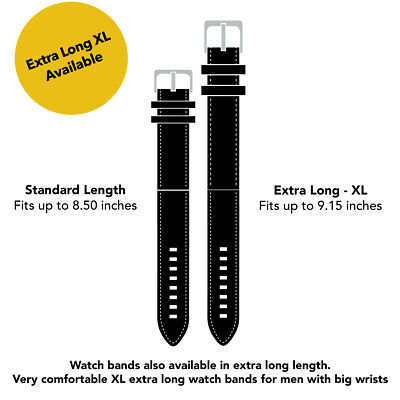 18mm Extra Long XL Leather Watch Band Strap for Movado Museum