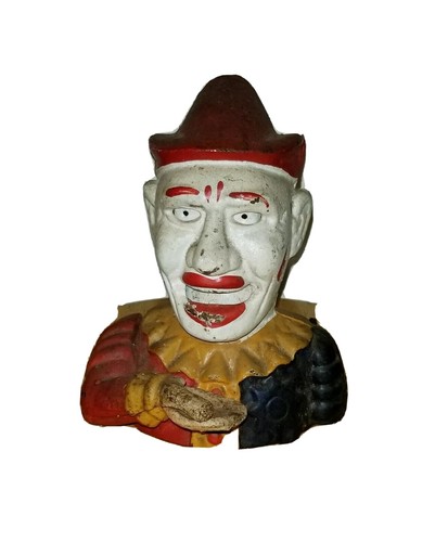 Cast Iron Clown bank Mechanical  vintage clown bank  - 第 4/12 張圖片