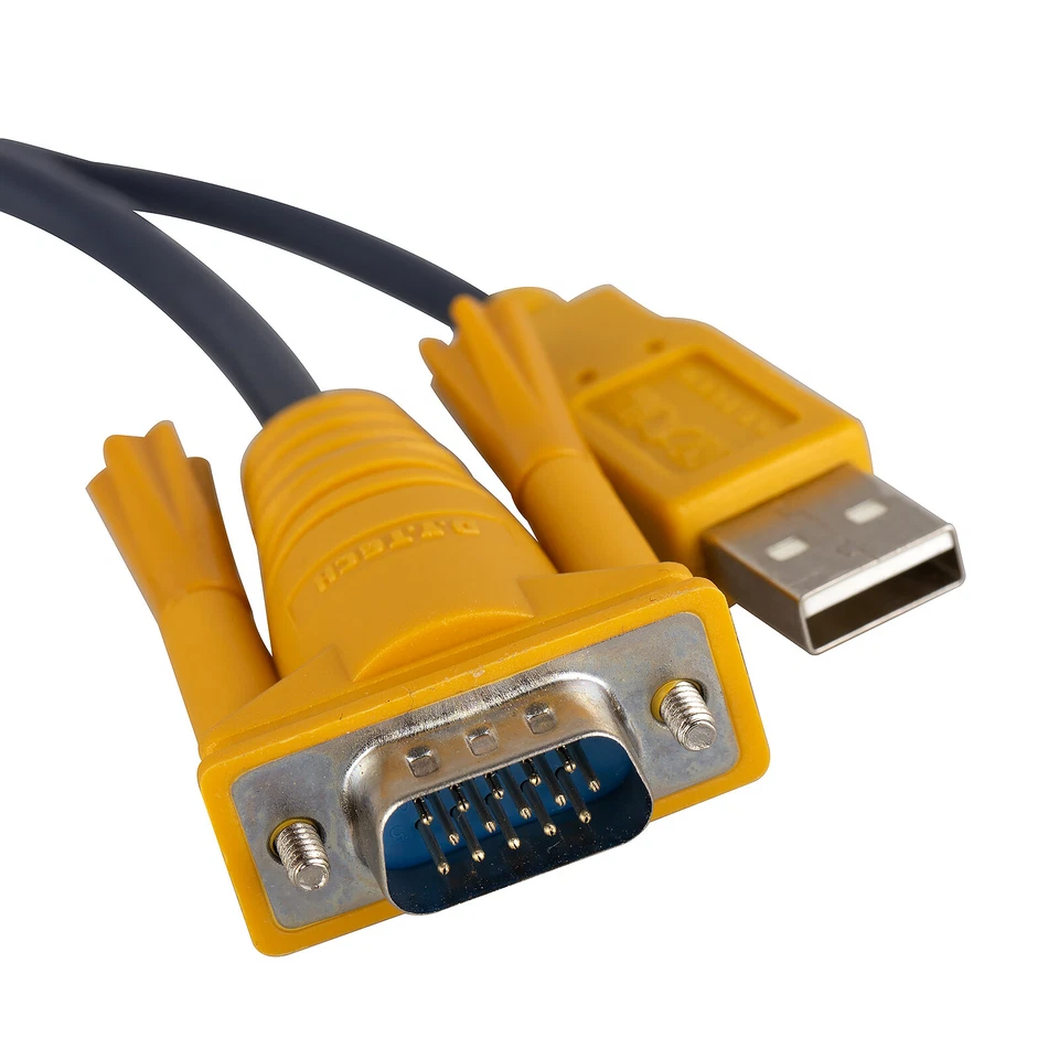 2 Pak KVM Switch Cable VGA USB Wire PC Printer Keyboard Mouse Monitor Adapter - Image 3 of 4