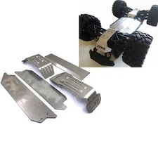 5x Stainless Chassis Armor Skid Guard Plate Upgrade Parts For 1/10  MAXX