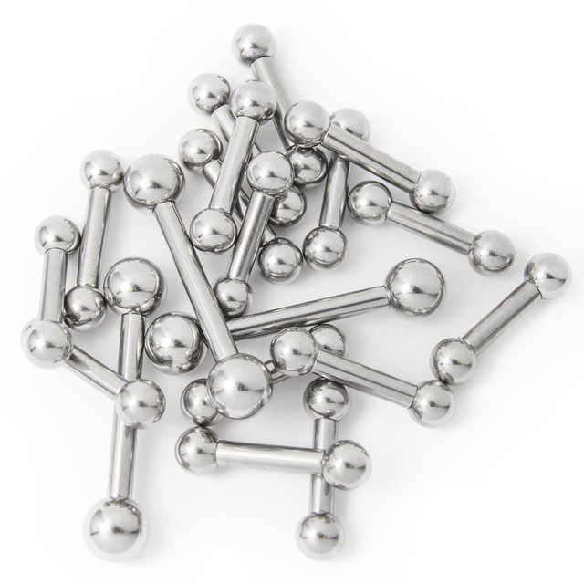 20 Pcs. Mixed Piercing Barbells 8 Gauge and Mixed Lengths eBay