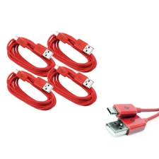 4X 10FT MICRO USB DATA POWER CHARGER CABLE CORD RED DROID DNA HTC ONE MOTO X