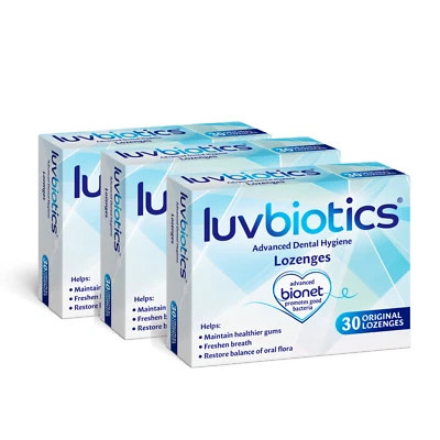 Luvbiotics Advanced Dental Hygiene With Probiotics Original Lozenges, 90 Tablets