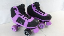 Crazy Skates Roller Skates Purple and Black 58mm Wheels Quad Size 4 Adjustable