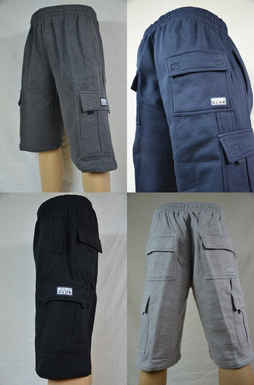 NWT Pro Club Heavy Weight Fleece Cargo Shorts Mens Sweatpants Pocket S-7XL
Opens in a new window or