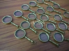 Lot Of 25 Pcs Brass Magnifier Key chain Ring Collectible Magnifying Gift Item