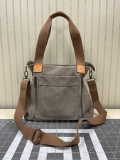 Women's Grey Canvas Shoulder Bag Casual Fashion Large Capacity Crossbody Bag