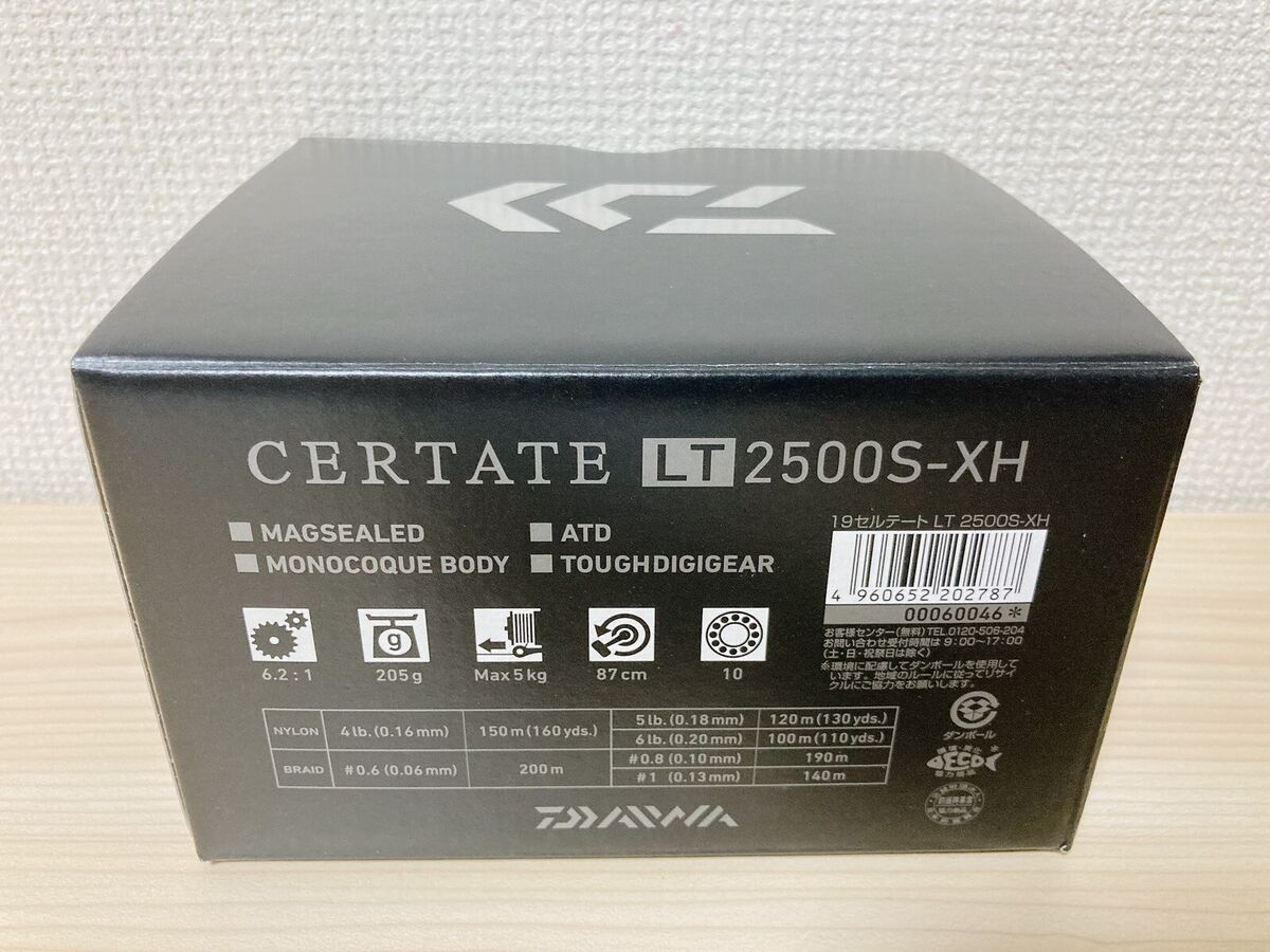 Daiwa Spinning Reel 19 CERTATE LT2500S-XH Gear Ratio 6.2:1 Daiwa Spinning Reel 19 CERTATE LT2500S-XH Gear Ratio 6.2:1