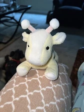 RARE HTF VINTAGE PLUSH  1997 Stuffins Giraffe   6.5“ Pale Yellow/Pink Horns