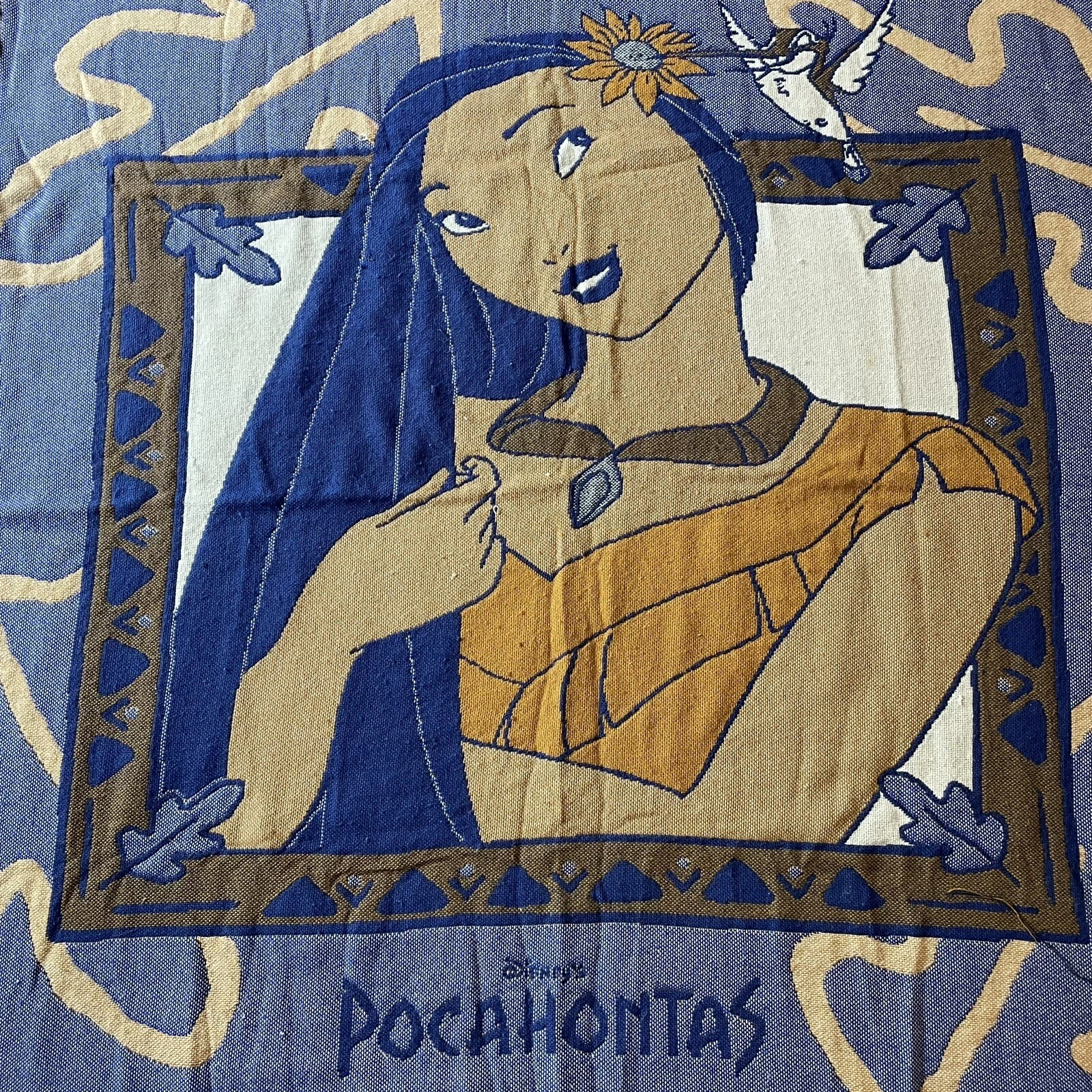 Vintage Disney Pocahontas Woven Throw Blanket