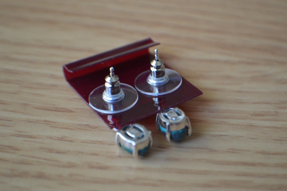 Pendientes Shadowkite Turquesa/Circón 3,50ct Rodio Sobre Plata Fina ~ Bonitos Foto 4 de 4