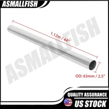 T304 Stainless Steel OD 2.5" 63mm Mandrel Straight Exhaust Tube Pipe 44'' Length