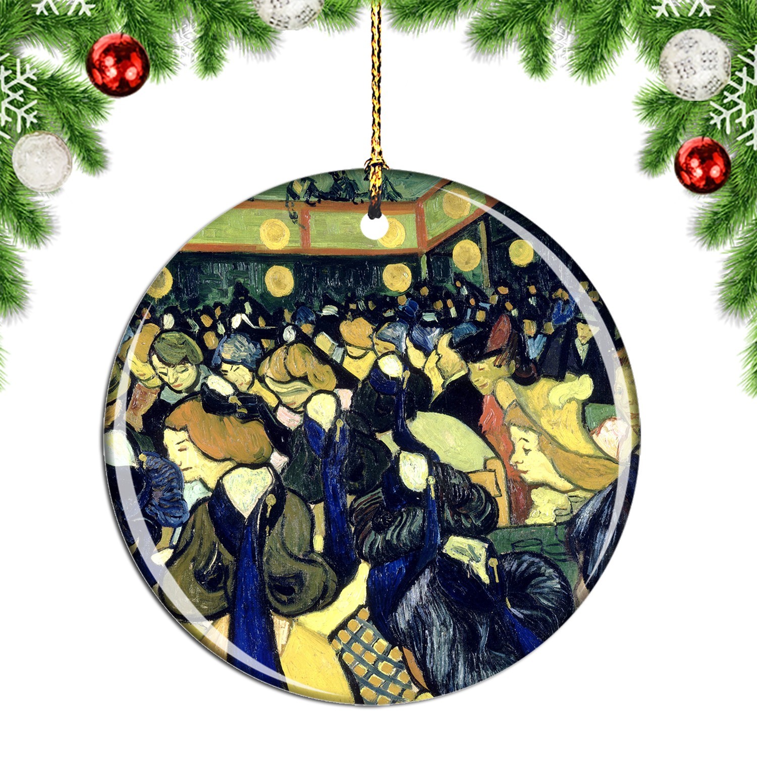 Van Gogh The Dance Hall In Arles Paintin Christmas ornament city travel souvenir
