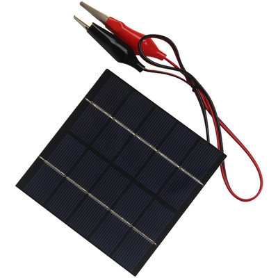 1 5W Solar Panel Compact Design with For Tiger Clip for 3 7V and 5V Batteries