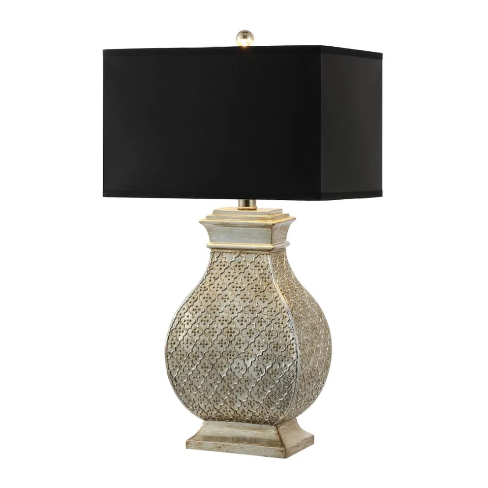 Lighting Collection Málaga Plateado/Negro Rectángulo Pantalla 30 pulgadas Dormitorio Livi... Foto 4 de 4