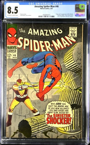 AMAZING SPIDER-MAN #46 CGC 8.5 OWW VF+ Marvel Comics 1967 1st appearance Shocker
