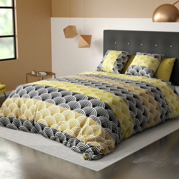 Housse de couette 140x200 Hiko en microfibre avec sa taie d'oreiller 63x63 cm