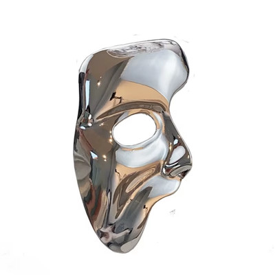 Halloween Silver Phantom Mask Brooch - Opera Half Face Pin Costume Jewelry Gift