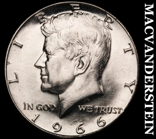 1966 Kennedy Half Dollar- Silver- Choice Gem Brilliant Unc Luster #J4204