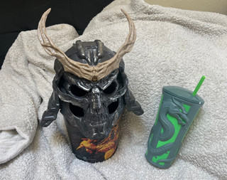Mortal Kombat 2 Shao Kahn Helmet Popcorn Bucket with Tin Bucket & Cup Combo AMC