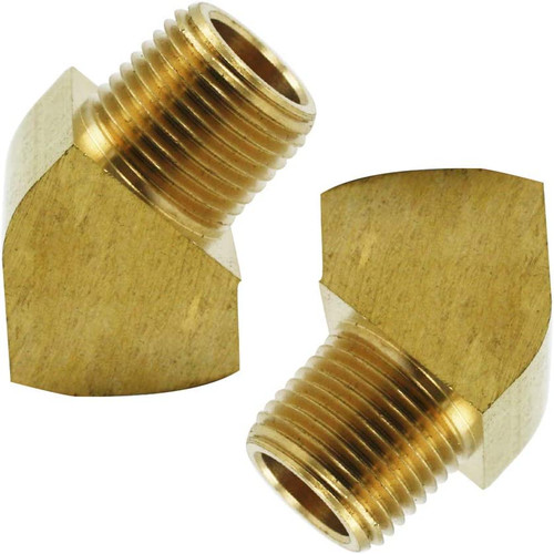 45 Degree Street Elbow 1/8" NPT Male X 1/8" NPT Female Brass Pipe Fitting (Pack
