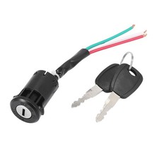 Electric Bike Scooter 3-Wire Off/On/Lamp Ignition Switch Lock with 2 Keys