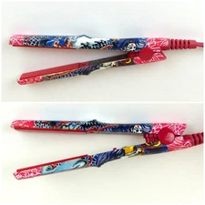 HerStyler Mini Tattoo Flat Iron Red Ceramic Hair Straightener Dual Voltage Y2K