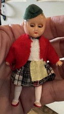 Rare Antique Vintage Plastic Celluloid Toy Kids Doll Scottish Moving Arms Legs